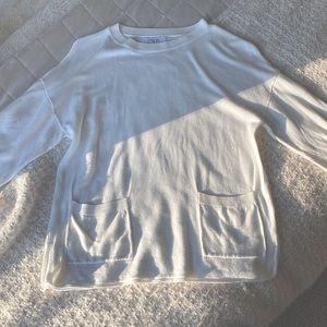 Girls Zara White Sweater with Pocketd